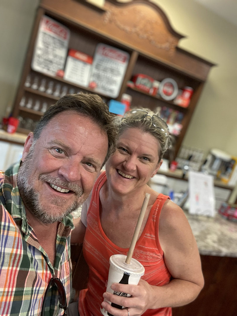 Kurt and Jenny at Kellers Pharmacy in Ponca